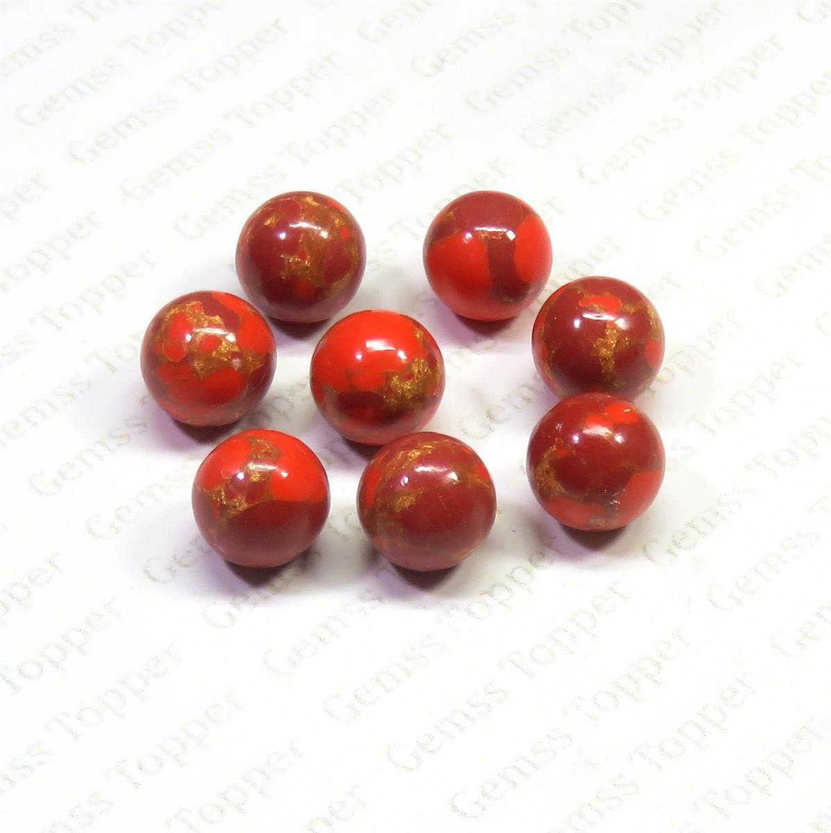 Strawberry Mohave Turquoise 10x10 mm Ball Plain